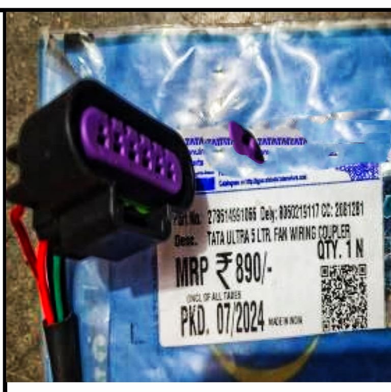 Fan wiring coupler Tata Ultra 5 liter
